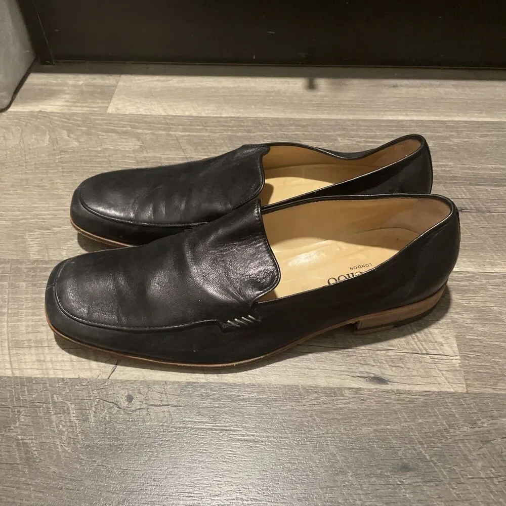 Jimmy Choo London Men’s‎ Black Leather Slip On Loafers Size 42 US 9